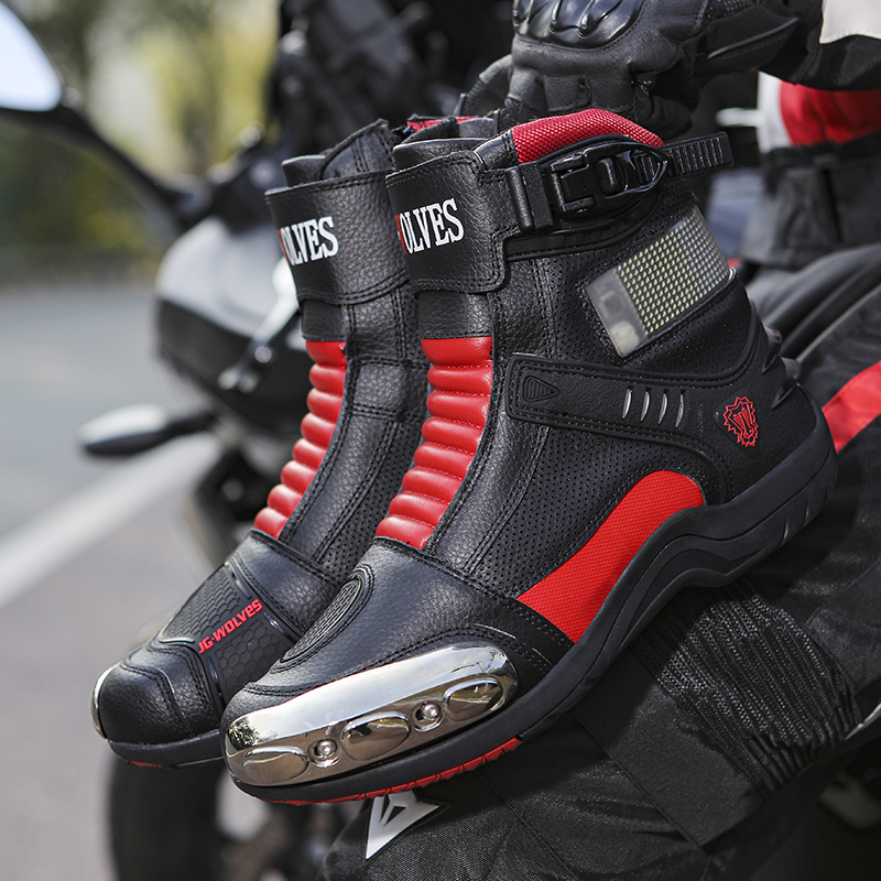 Outdoor Adventure Brand - JG.WOLVES Bottes de moto résistantes à