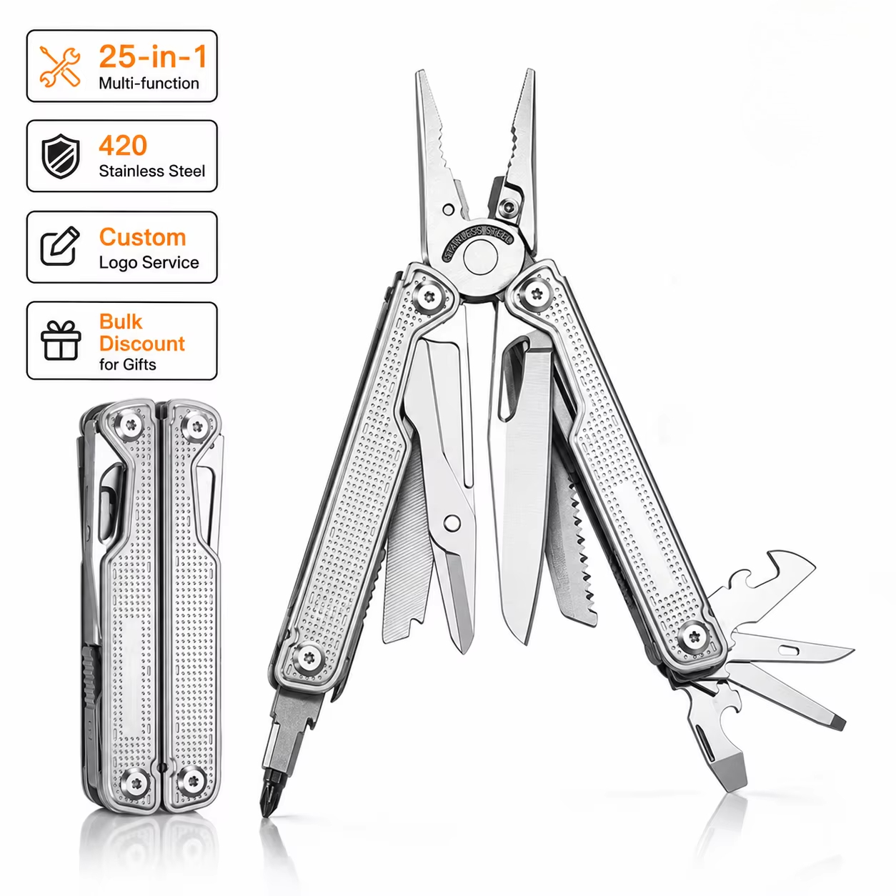 Camp Knife Multi - Couteau pliant multifonctionnel professionnel 25-en-1 en